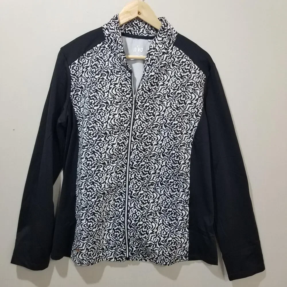 Nivo Golf Jacket Womens XL Black White NWOT Full Zip Golf Stretch Lightweight